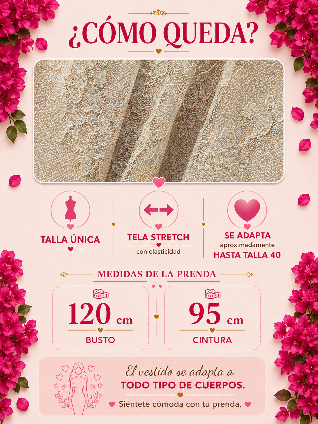 Vestido bugambilia beige