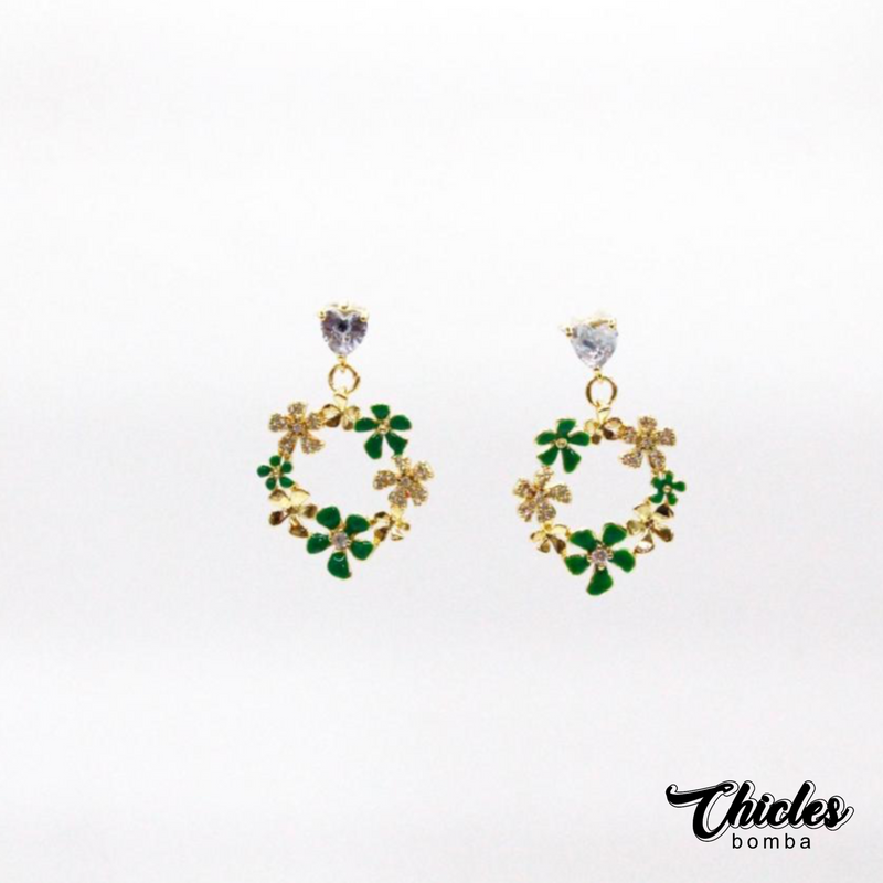 Aretes Flores Verdes