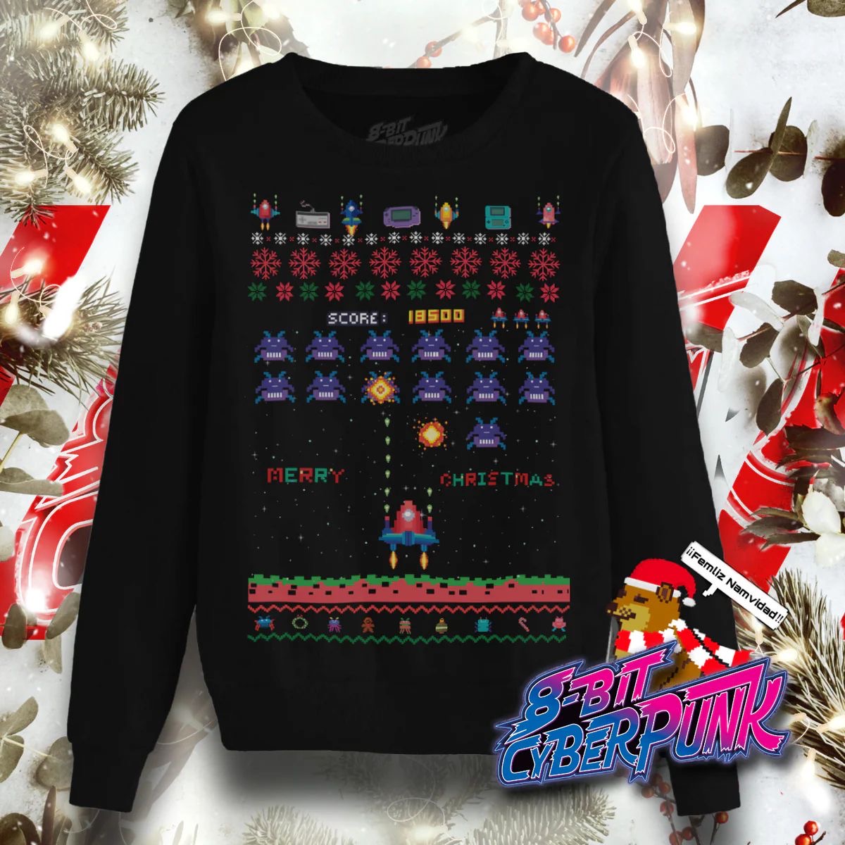 Ugly Sweater Space Invaders Unisex