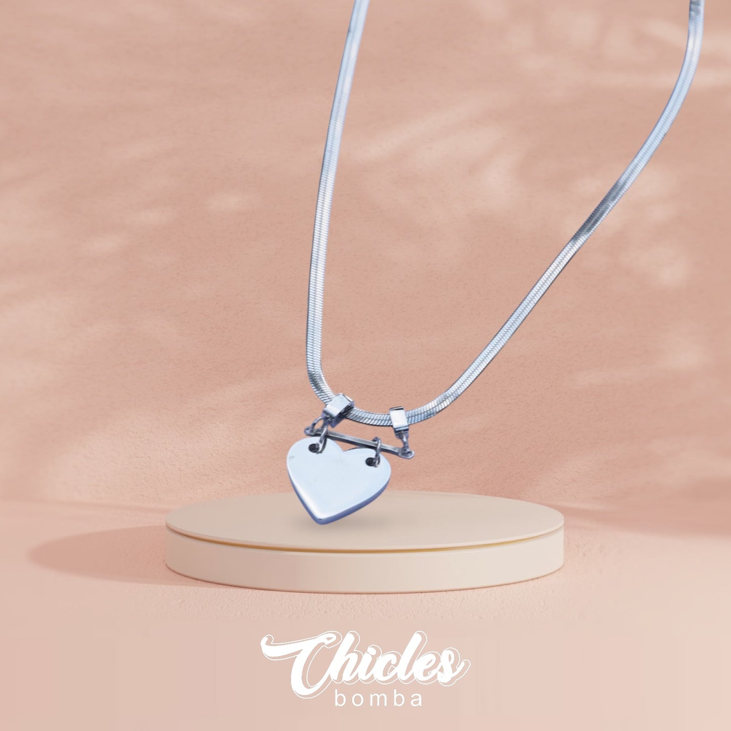 Collar plateado cadena lisa