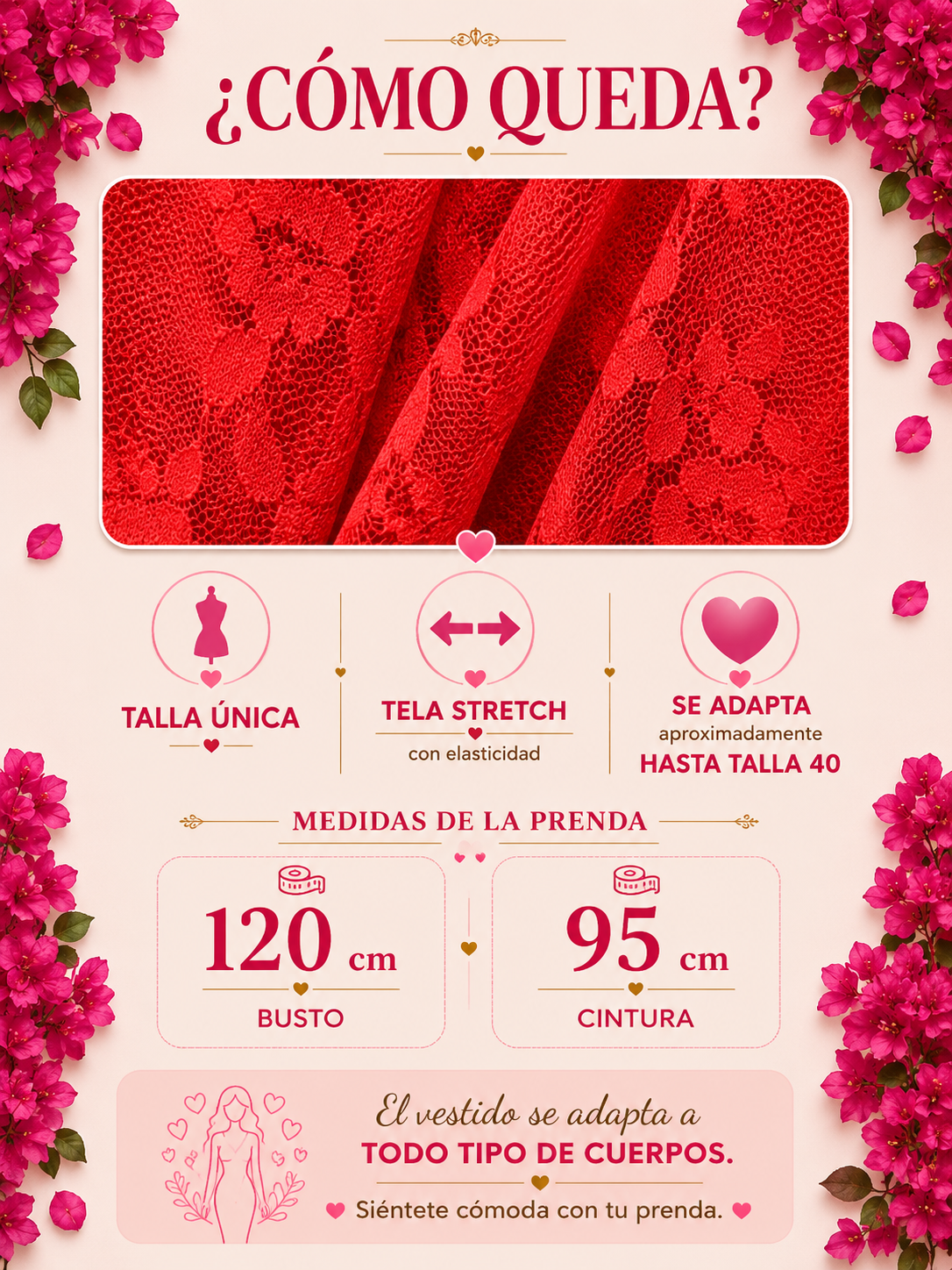 Vestido bugambilia rojo