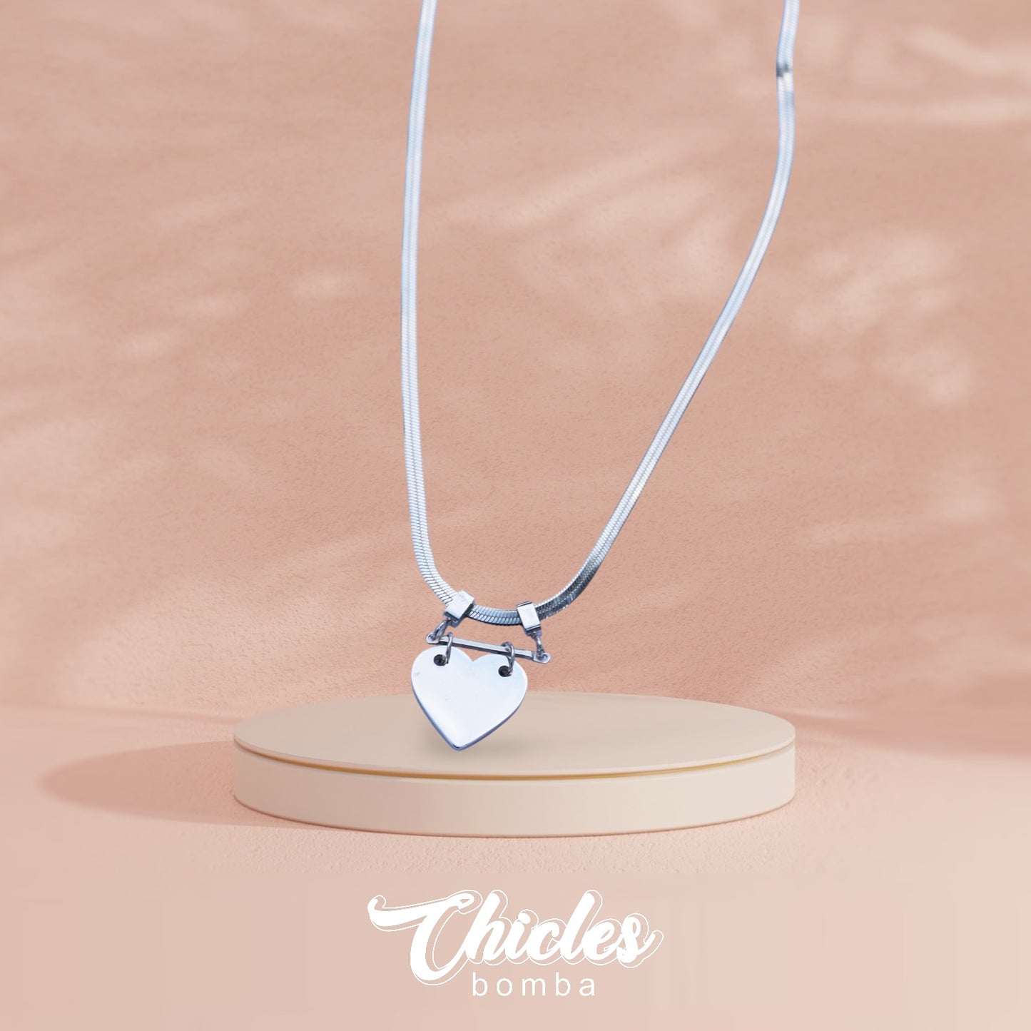 Collar plateado cadena lisa