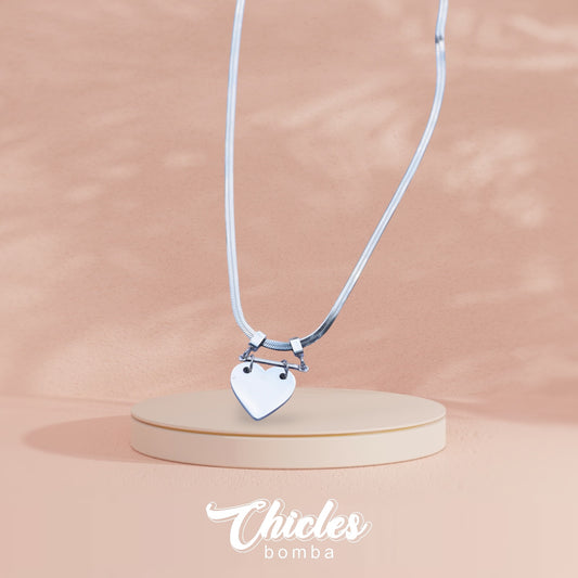 Collar plateado cadena lisa