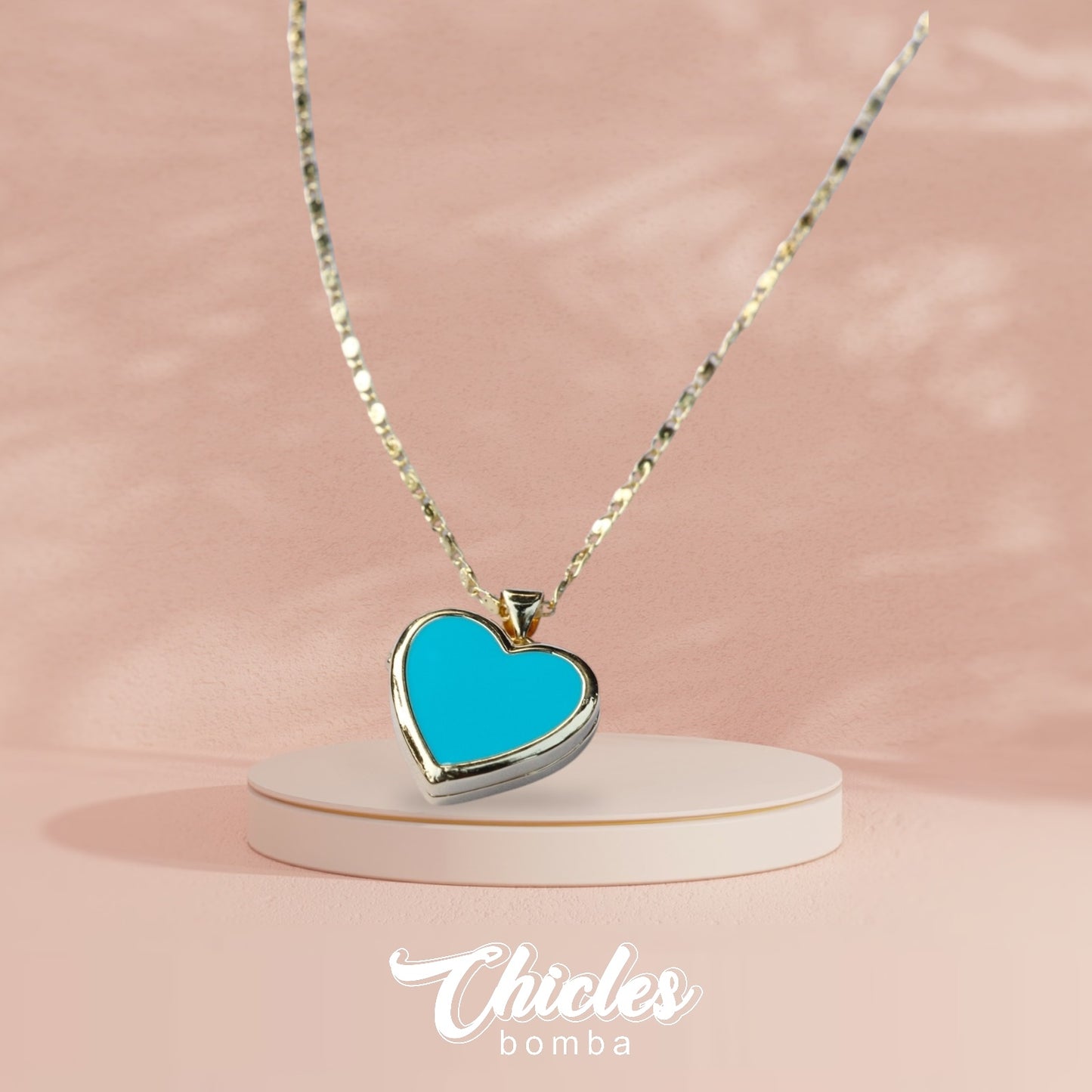 Relicario corazón azul