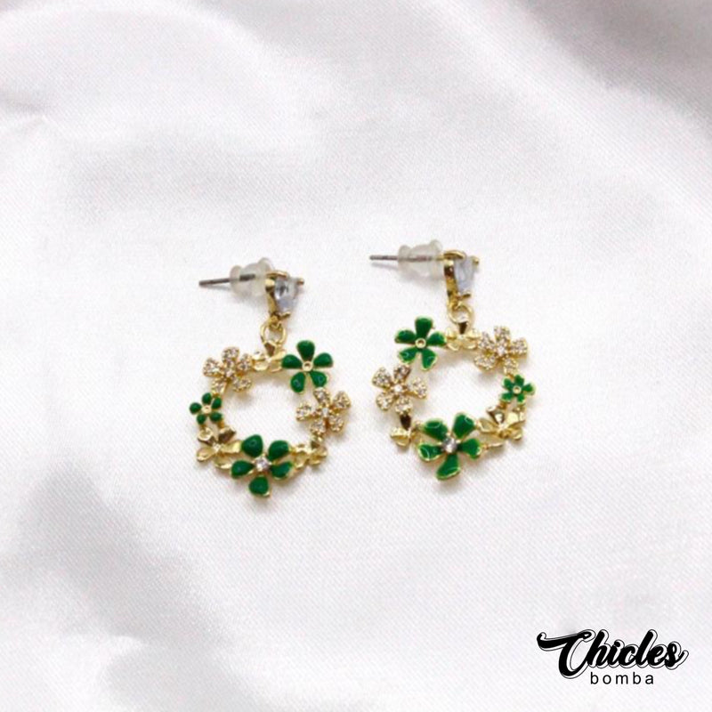 Aretes Flores Verdes