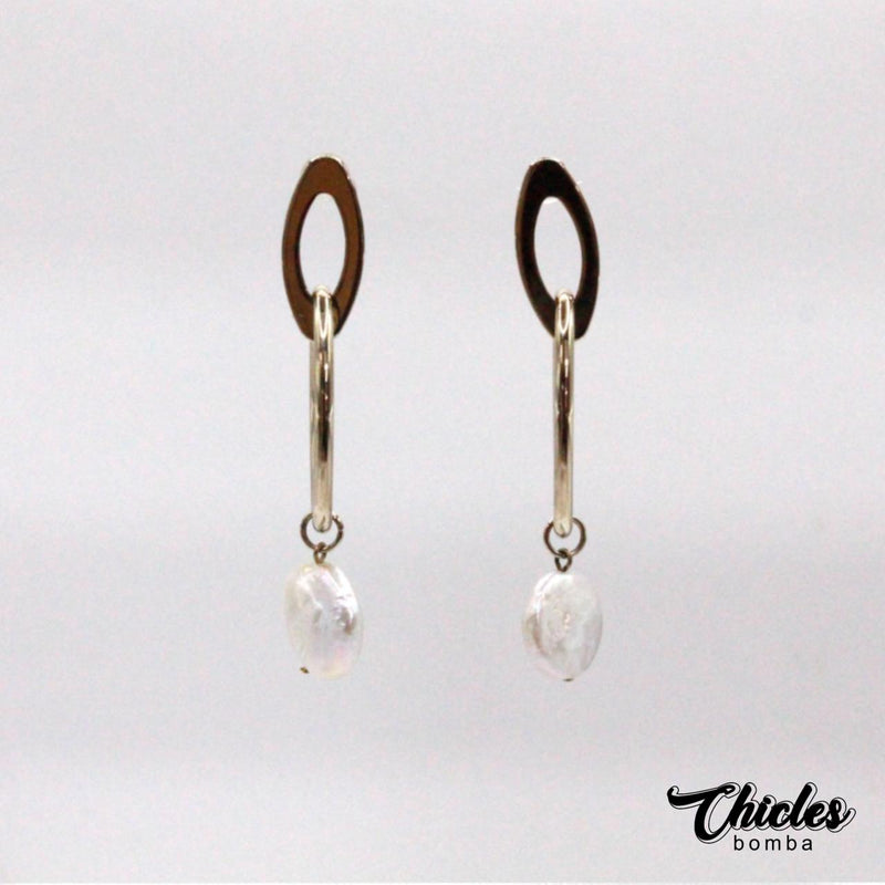 Aretes Ovalos Plateados