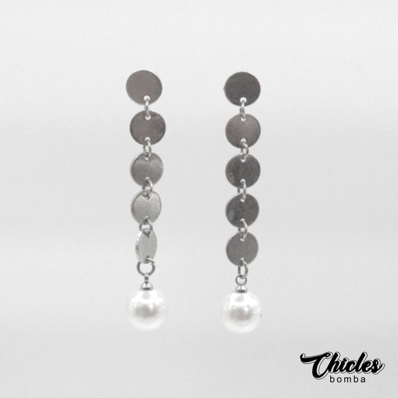 Aretes Discos con Perla